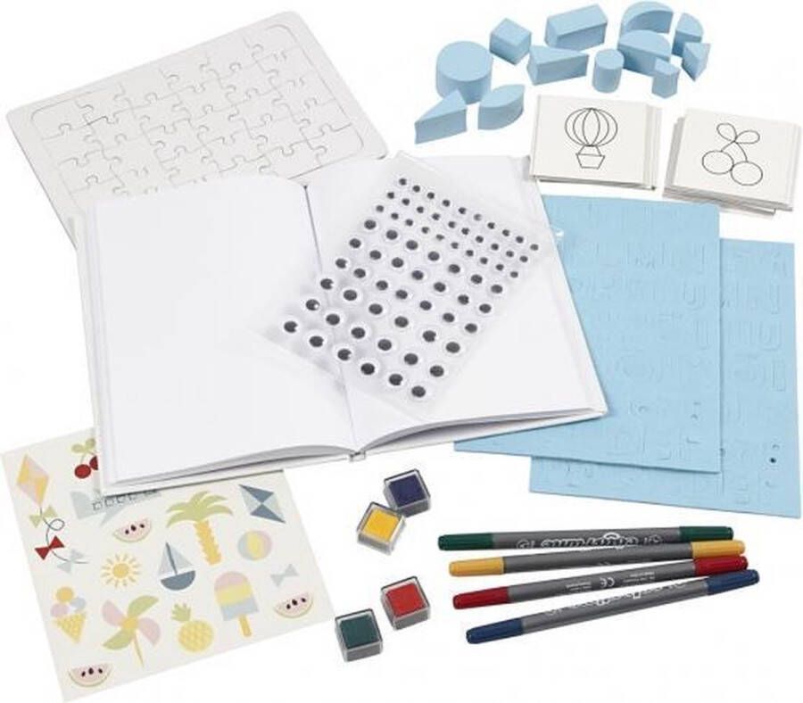 Creotime Textiel Papier Versierset 26-delig Multicolor