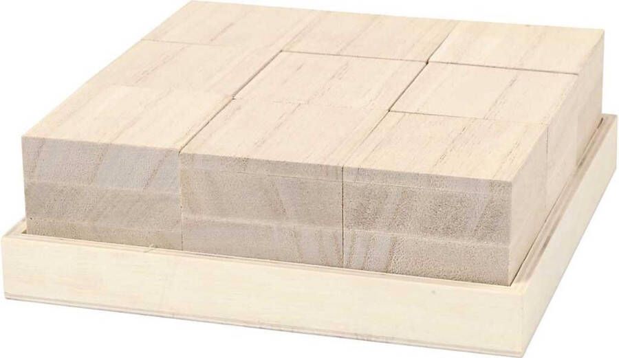 Creativ company Houten blokken afm 4x4x4 cm 9 stuks Keizerin boom