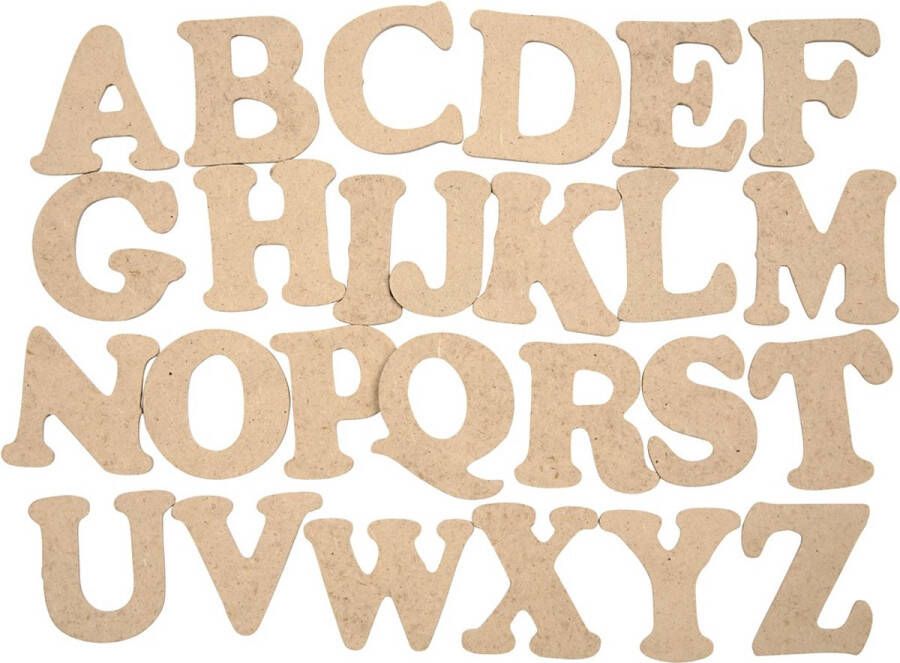 Creativ company Houten letters A-Z h: 4 cm dikte 2 5 mm MDF 26stuks