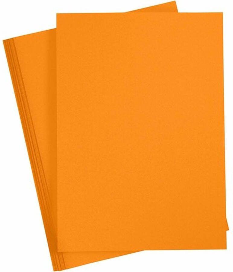 Creativ company Karton Hobbykarton Oranje Mandarijn DIY Knutselen A4 21x29 7cm 180 grams Creotime 20 vellen