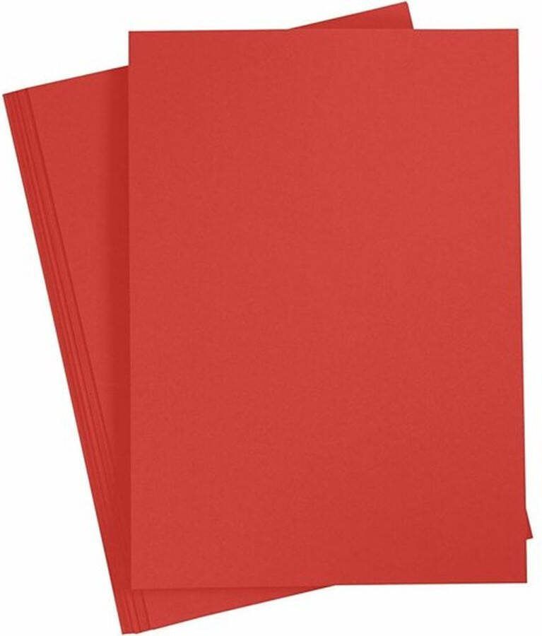 Creativ company Karton Hobbykarton Rood- Helder Rood DIY Knutselen A4 21x29 7cm 180 grams Creotime 20 vellen