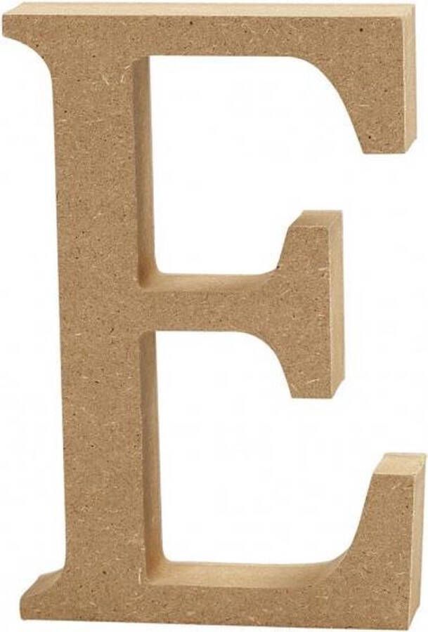 Creativ company Letter E h: 8 cm dikte 1 5 cm MDF 1stuk