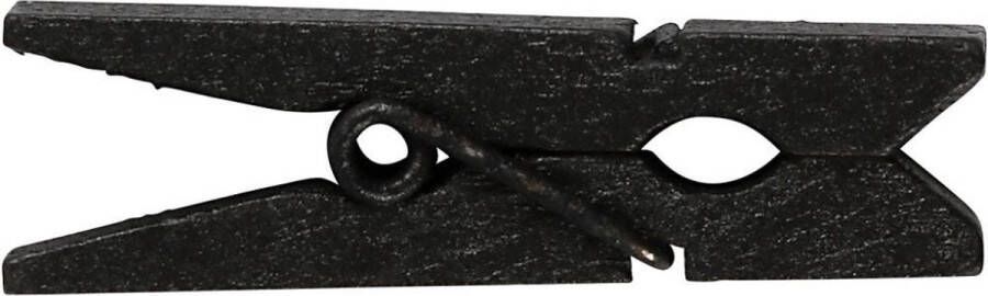 Creativ company Mini wasknijper zwart afm 35x7 mm dikte 9 mm 20 stuk 1 doos
