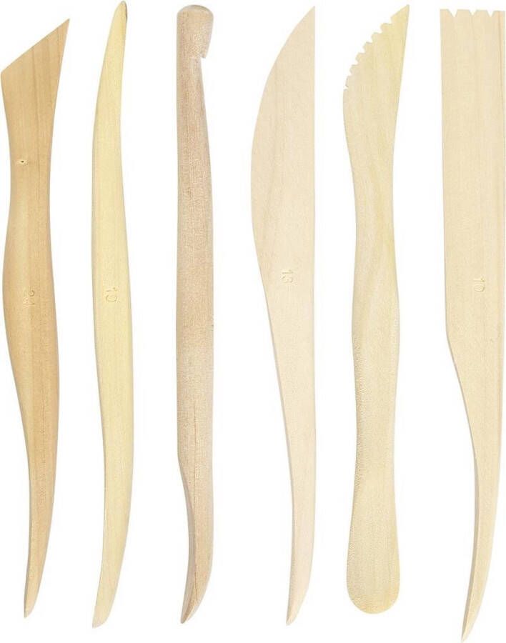 Creative gereedschapset Modelleer 15 cm hout blank 6-delig