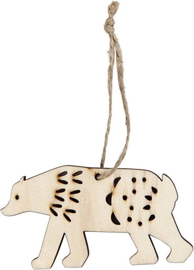 Creativ company Ornament ijsbeer H: 4 5 cm D: 0 5 cm B: 7 5 cm 4 stuk 1 doos