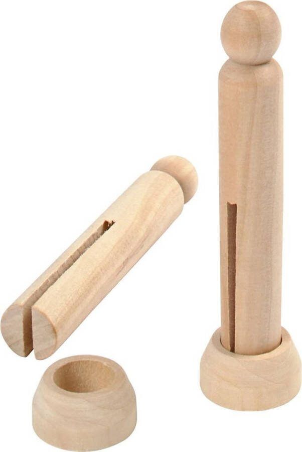 Creativ company Ouderwetse Wasknijperset Berkehout 9 5 Cm 5 Stuks