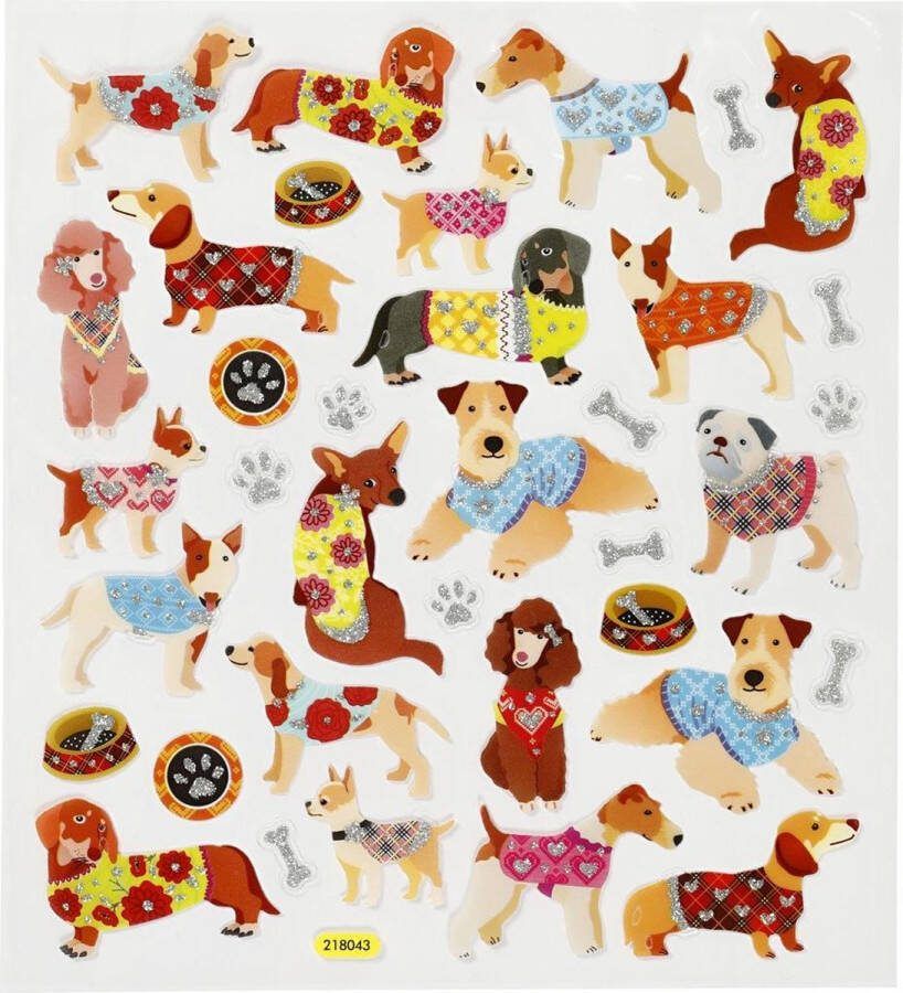 Creativ company Stickers vel 15x165 cm circa 26 stuk honden 1vel