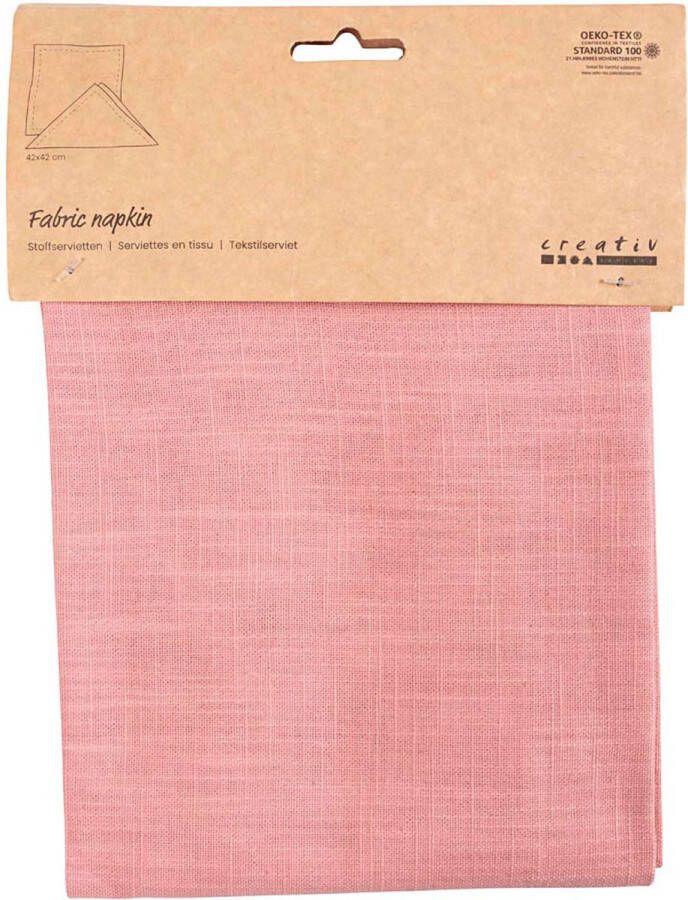 Creativ company Stoffen Servet Roze 42x42cm