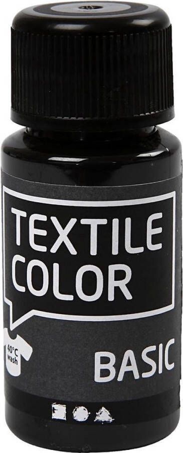 Creativ company Textielverf Kledingverf Zwart Basic Textile Color Creotime 50 ml