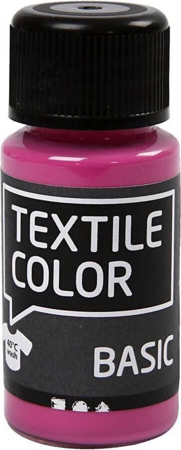 Creativ company Textielverf Kledingverf Roze Basic Textile Color Creotime 50 ml
