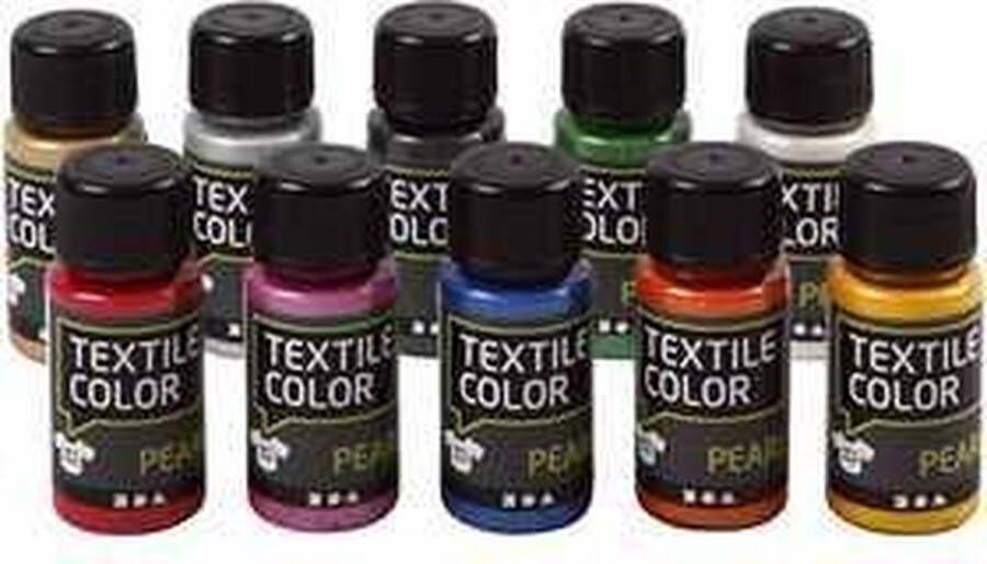 Creativ company Textielverf Diverse Kleuren Parelmoer 10x50 ml