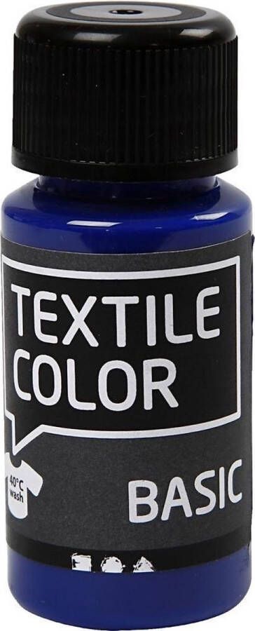 Creativ company Textielverf Kledingverf Primair Blauw Basic Textile Color Creotime 50 ml