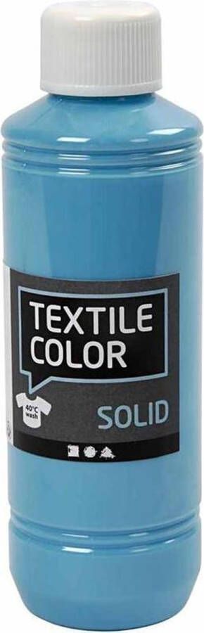 Creativ company Textielverf Turquoiseblauw Dekkend Creotime 250 ml