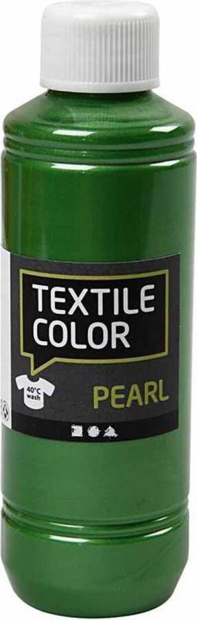 Creativ company Textielverf Dekkend Brilliant Groen Parelmoer Creotime 250 ml