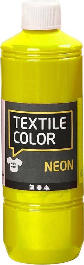 Creativ company Textielverf Neon Geel Creotime 500 ml