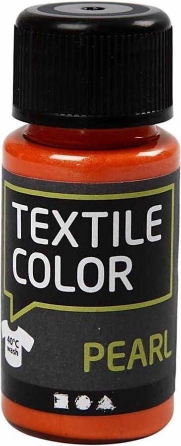 Creativ company Textile Color oranje parelmoer 50 ml 1 fles