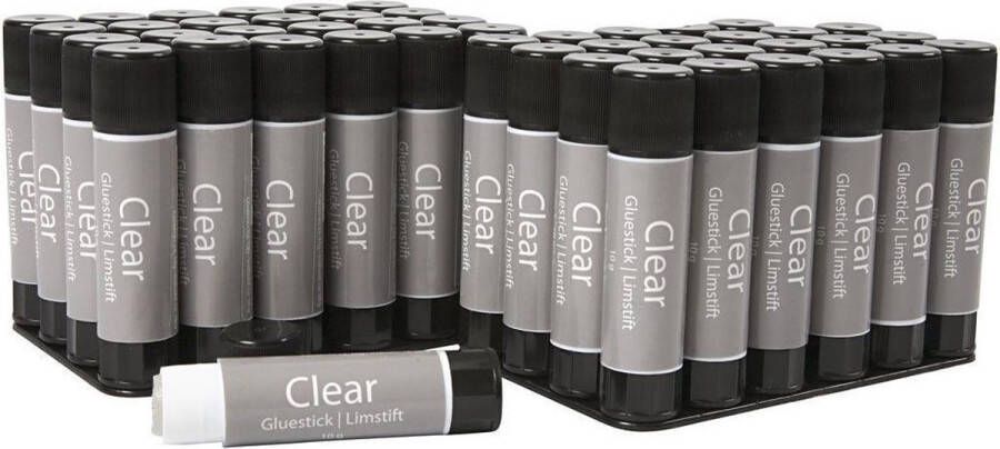 Creativ company Transparante lijmstift 10 gr rond 48 stuks hobbylijm lijm scholen kantoor workshop