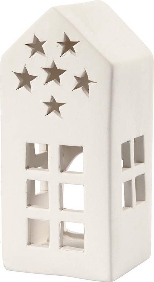 Creativ company Waxinelichthouder afm 7x7 cm h: 16 cm 8 stuks wit