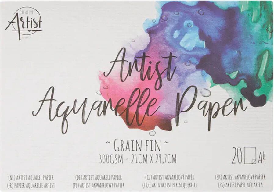 Creative Artist aquarelblok Aquarelpapier 20 x A4 300 GSM 21 cm x 29 7 cm Aquarelpapier a4 Waterverf Knutselen voor volwassen