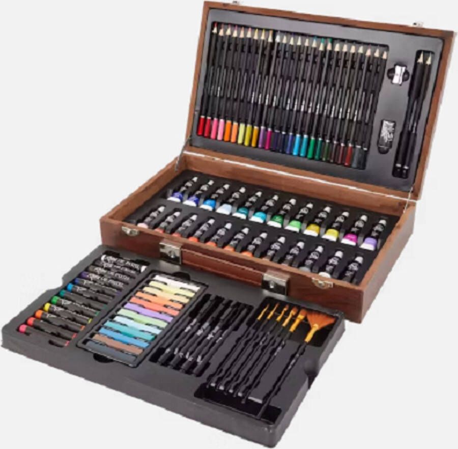 Creative Crafts Creative Craft Professional Art set 86 pc's kleuren kleurpotloden kleurkoffer schilderen schilderkoffer