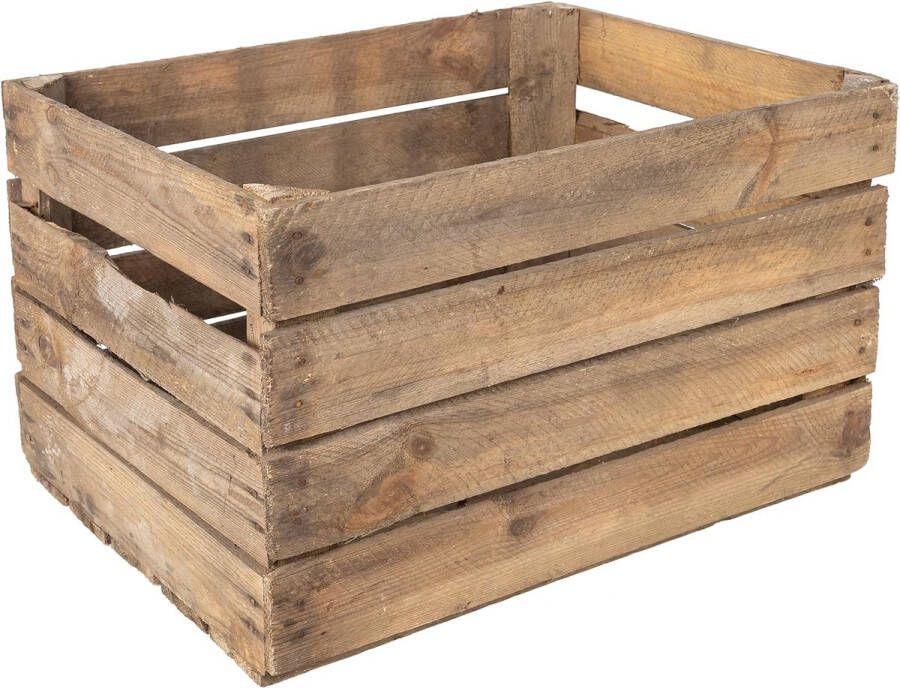 Creative Deco 3 x Houten Kist 50 x 40 x 30 cm Oud Kistje Donkere Kleur Oude Doos Vintage Houten Kist Donker Ideaal voor Fruit Groente Opslag Wijn