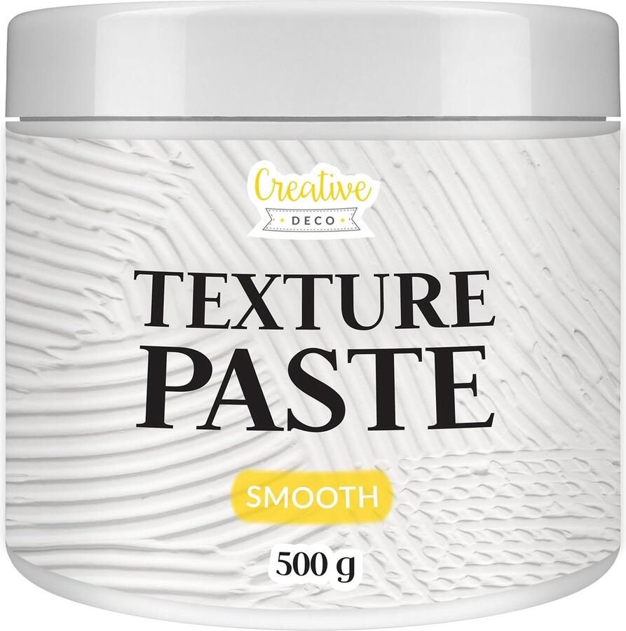 Creative Deco Structuurpasta met Gladde 500 g Witte Fijne Pasta voor Kunstprojecten voor Acrylverf Eenvoudig te Gebruiken met een Spatel Voor het Creëren van 3D-effecten Structuren Texturen