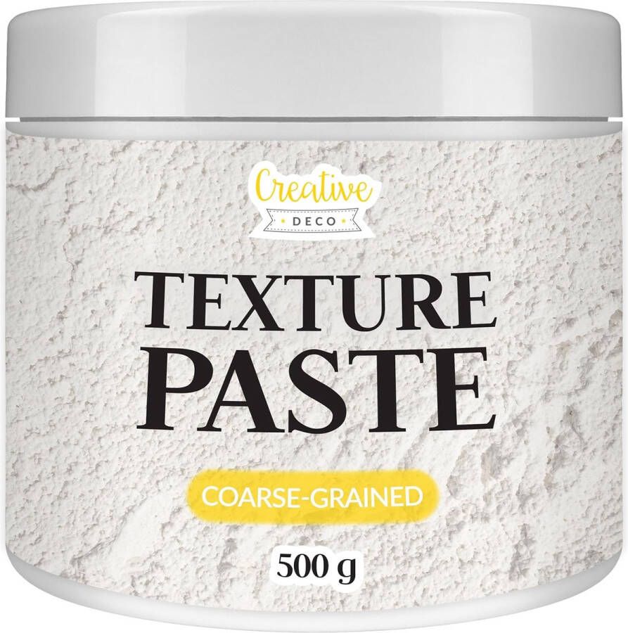 Creative Deco Grofkorrelige Structuurpasta 500 g Witte Fijne Pasta voor Kunstprojecten voor Acrylverf Eenvoudig te Gebruiken met een Spatel Voor het Creëren van 3D-effecten Structuren Texturen