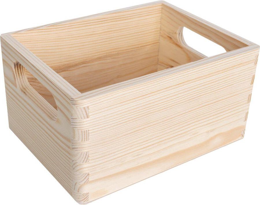 Creative Deco Houten Kist met Handgrepen Fruitkist Mand 19 5 x 15 x 10 cm (+ -1cm) Ongelakt Kist Voor Documenten Kostbaarheden Speelgoed Gereedschap