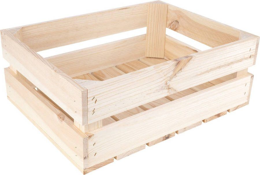 Creative Deco Natuurlijke Houten Doos Houten krat Houten kratjes Natuurlijk 40 x 30 x 15 cm Ideaal voor Opbergcadeau Decoratie voor Documenten Speelgoed Gereedschap Houten kratten Fruitkisten hout Houten kratten doos Opbergcadeau