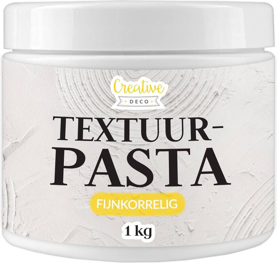 Creative Deco Structuurpasta Fijnkorrelig 1 kg Witte Fijne Pasta voor Kunstprojecten voor Acrylverf Eenvoudig te Gebruiken met een Spatel Voor het Creëren van 3D-effecten Structuren Texturen