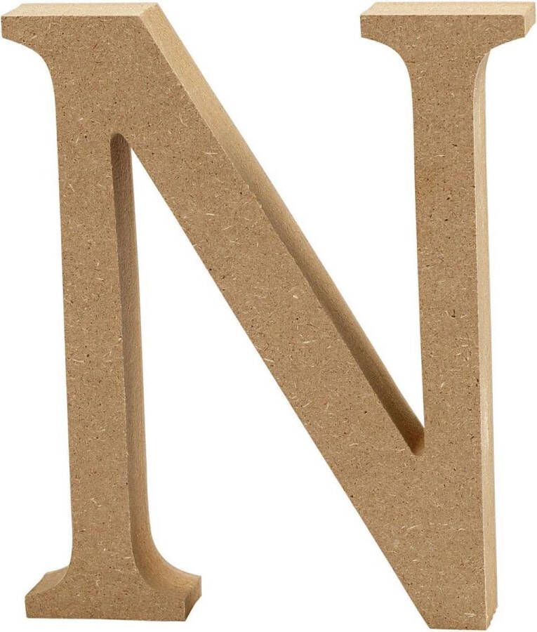 Creotime Letter N H: 8 Cm Thickness 1.5 Cm Mdf 1pc