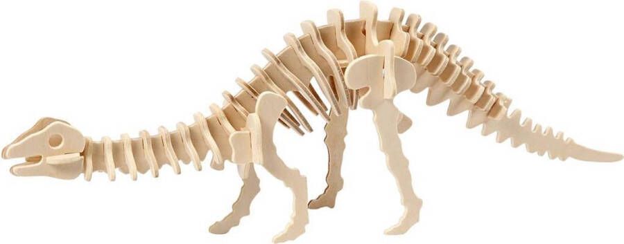 Creotime 3D Hout constructieset met APP Apatosaurus h: 12 cm l: 35 5 cm triplex 1stuk b: 7 5 cm