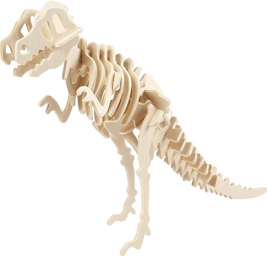 Creotime 3D Hout constructieset met APP T-rex h: 20 cm l: 25 cm triplex 1stuk b: 18 cm