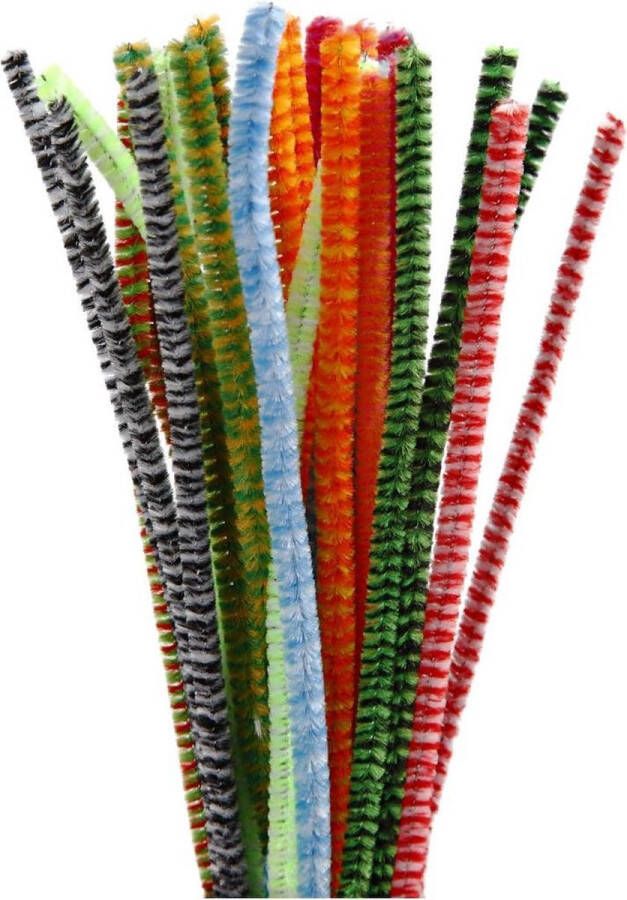 Creotime chenille draad 30 stuks 30 cm 6 mm multicolor
