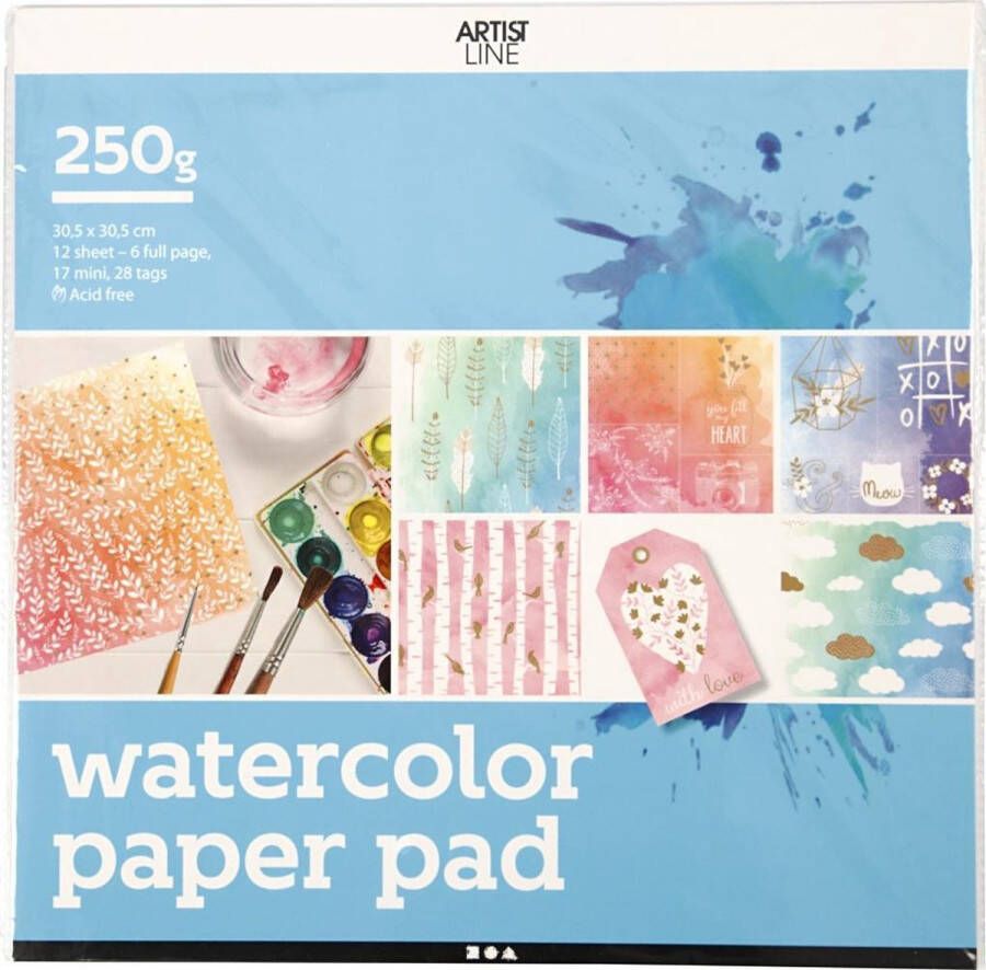 Creotime Coloring book for Watercolor (12 sheets)