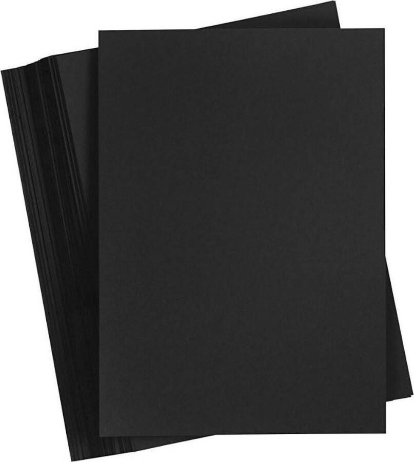 Creotime Karton Hobbykarton Zwart DIY Knutselen A2 42x60cm 200 grams 100 vellen