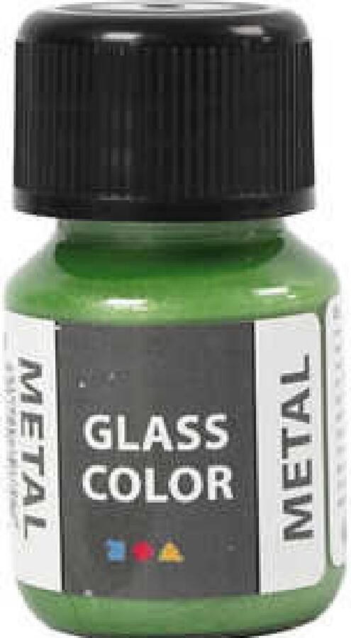 Creotime Glasverf Porseleinverf Verf Voor Porselein En Glas Groen Metallic Glass Color Metal 30ml