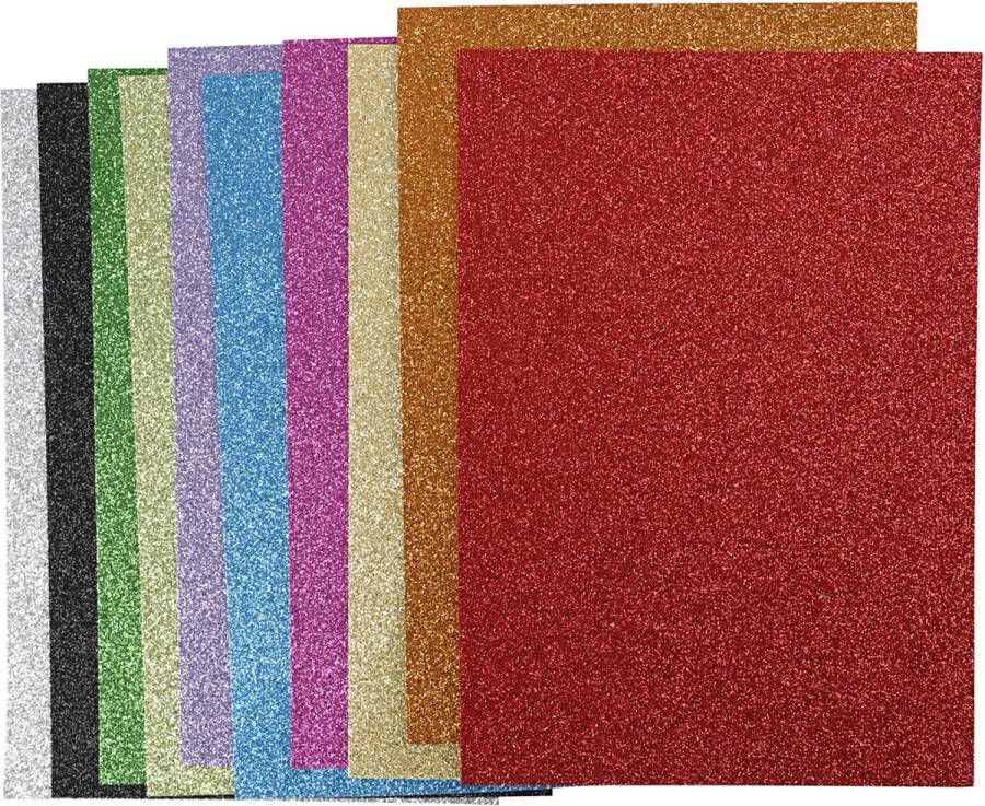 Creotime EVA Foam vellen A4 21x30 cm dikte 2 mm 10 div vellen kleuren assorti