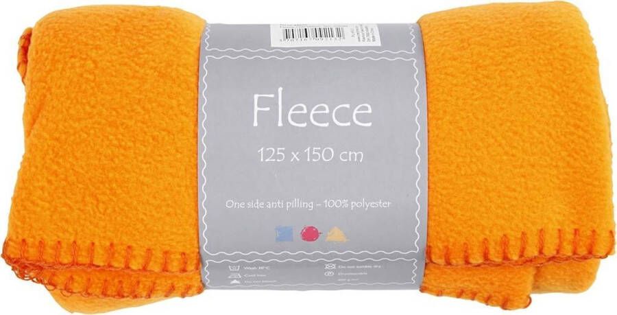 Creotime Fleece oranje l: 125 cm B: 150 cm 200 gr 1 stuk