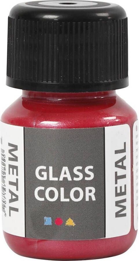 Creotime Glas- & Porseleinverf Glass Color 30 ml Metallic Rood