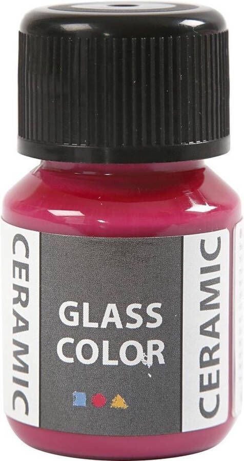 Creotime Glas Keramiek verf roze 35 ml 1 fles