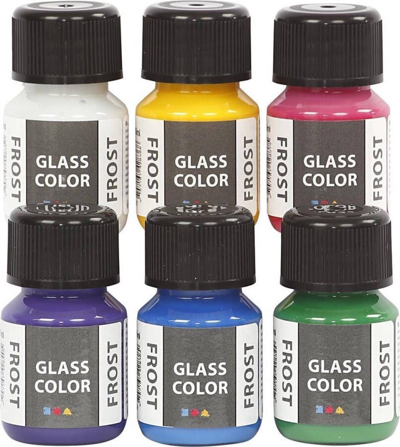 Creotime Glass Color Frost 6x30 ml kleuren assorti