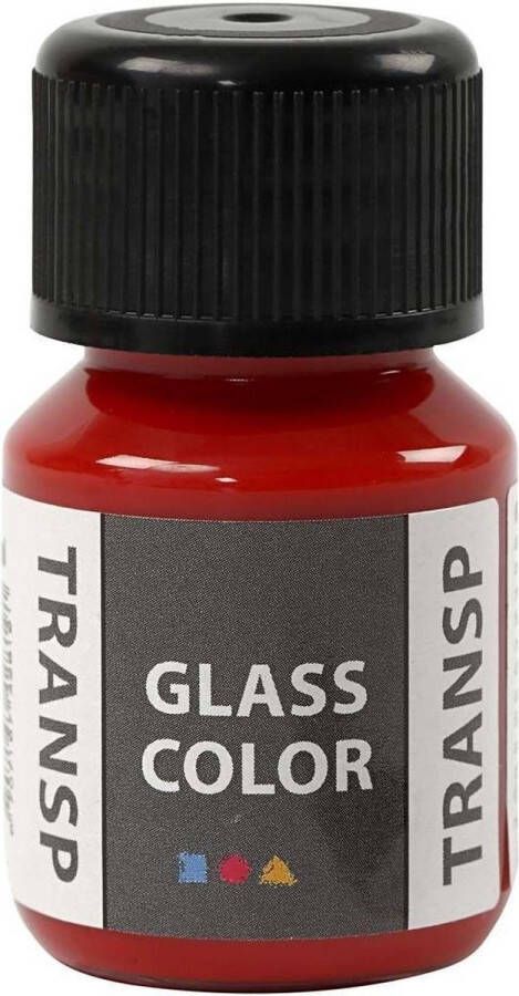 Creotime Glasverf Porseleinverf rood Glass Color Transparent 30ml