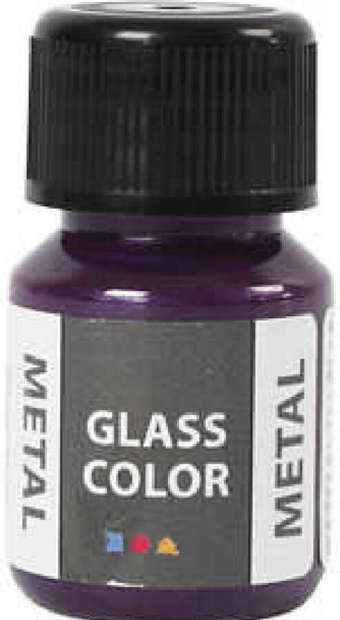 Creotime Glasverf Porseleinverf Verf Voor Porselein En Glas Paars Metallic Glass Color Metal 30ml
