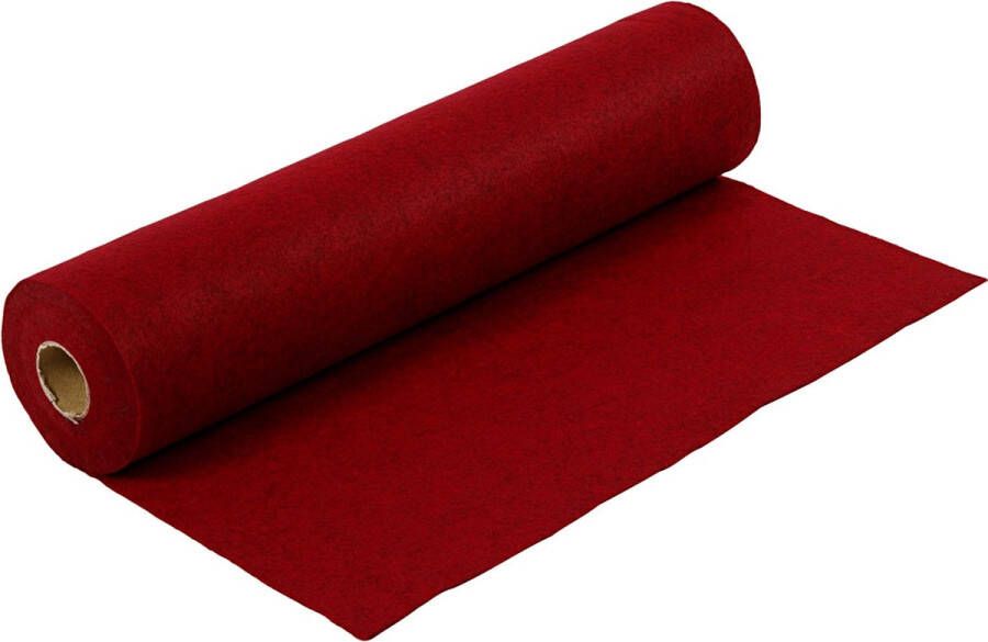 Creotime hobbyvilt Felt 500 x 45 cm rood gemelleerd