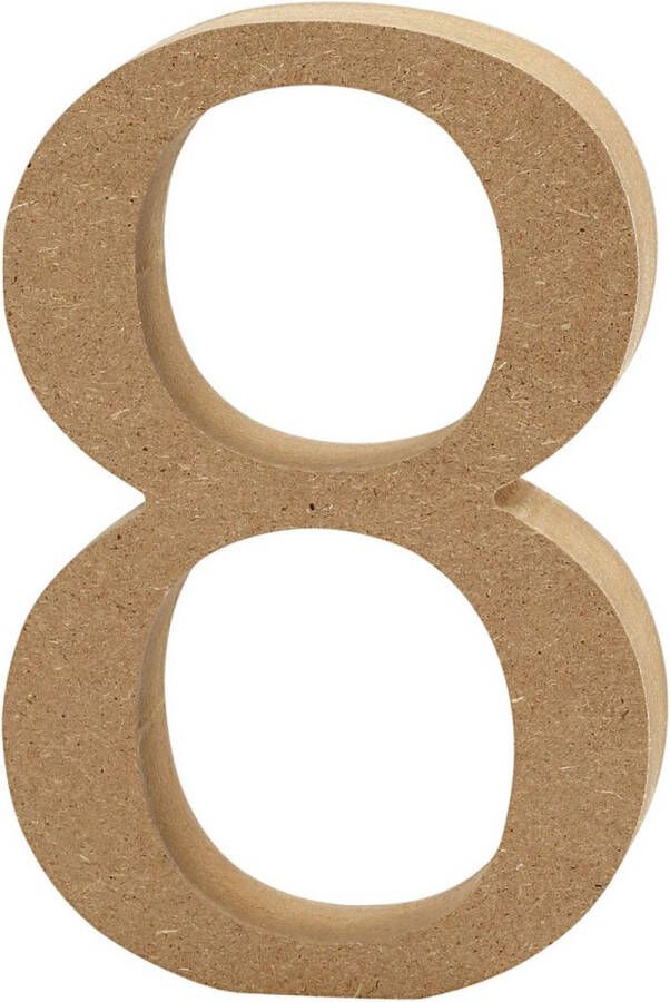 Creativ company Cijfer 8 h: 13 cm dikte 2 cm MDF 1stuk