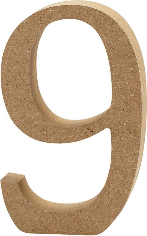 Creativ company Cijfer 9 h: 13 cm dikte 2 cm MDF 1stuk