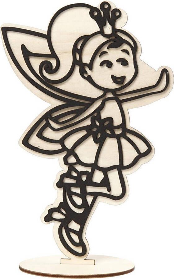 Creativ company Creotime Houten Figuur Om Te Decoreren Fee 21 Cm
