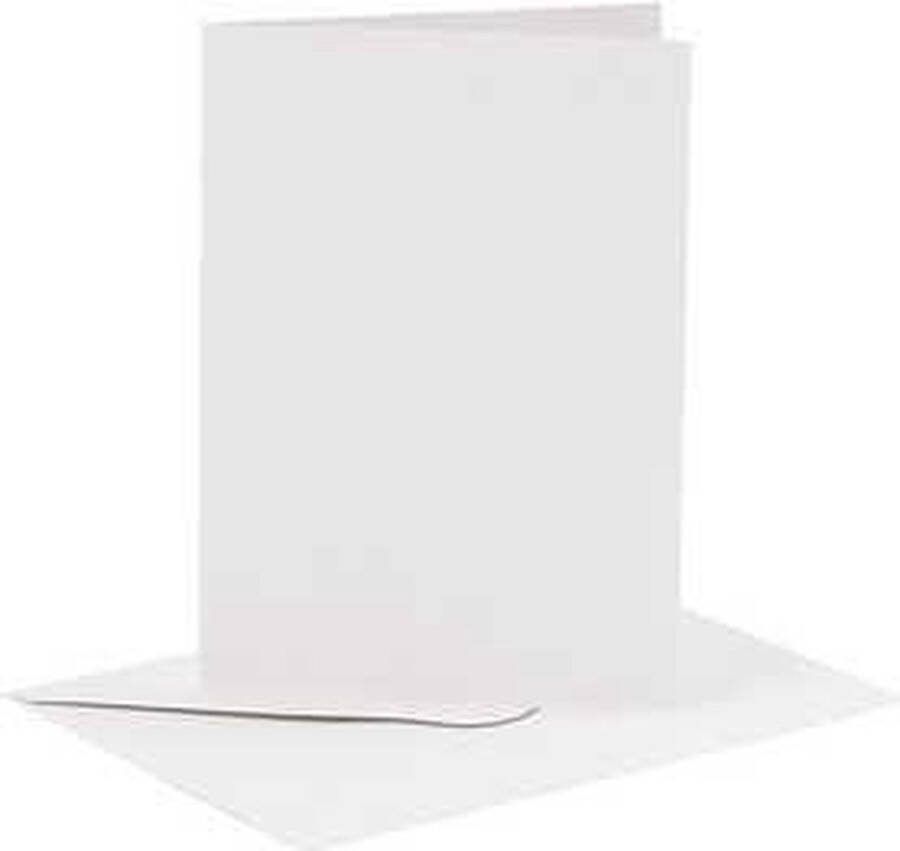 Creotime Kaarten en enveloppen 10 5x15 cm A5 Wit 230grams 6 setjes