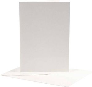 Creotime Kaarten & Enveloppen afmeting kaart 12 5x17 5 cm off-white 10 sets